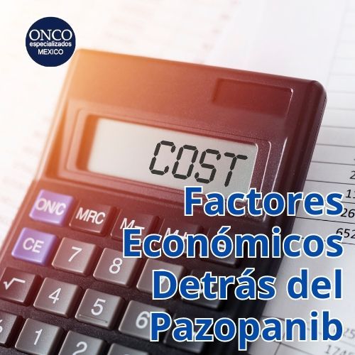  simbolizando los elementos económicos que influyen en el precio del pazopanib.