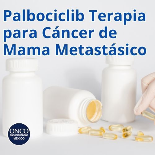 Frasco de Palbociclib (Ibrance®) 125 mg utilizada en la terapia del cáncer de mama avanzado.