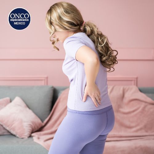 Mujer con dolor lumbar por espondilitis.