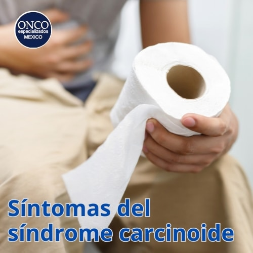 Síntomas comunes del síndrome carcinoide, como diarrea