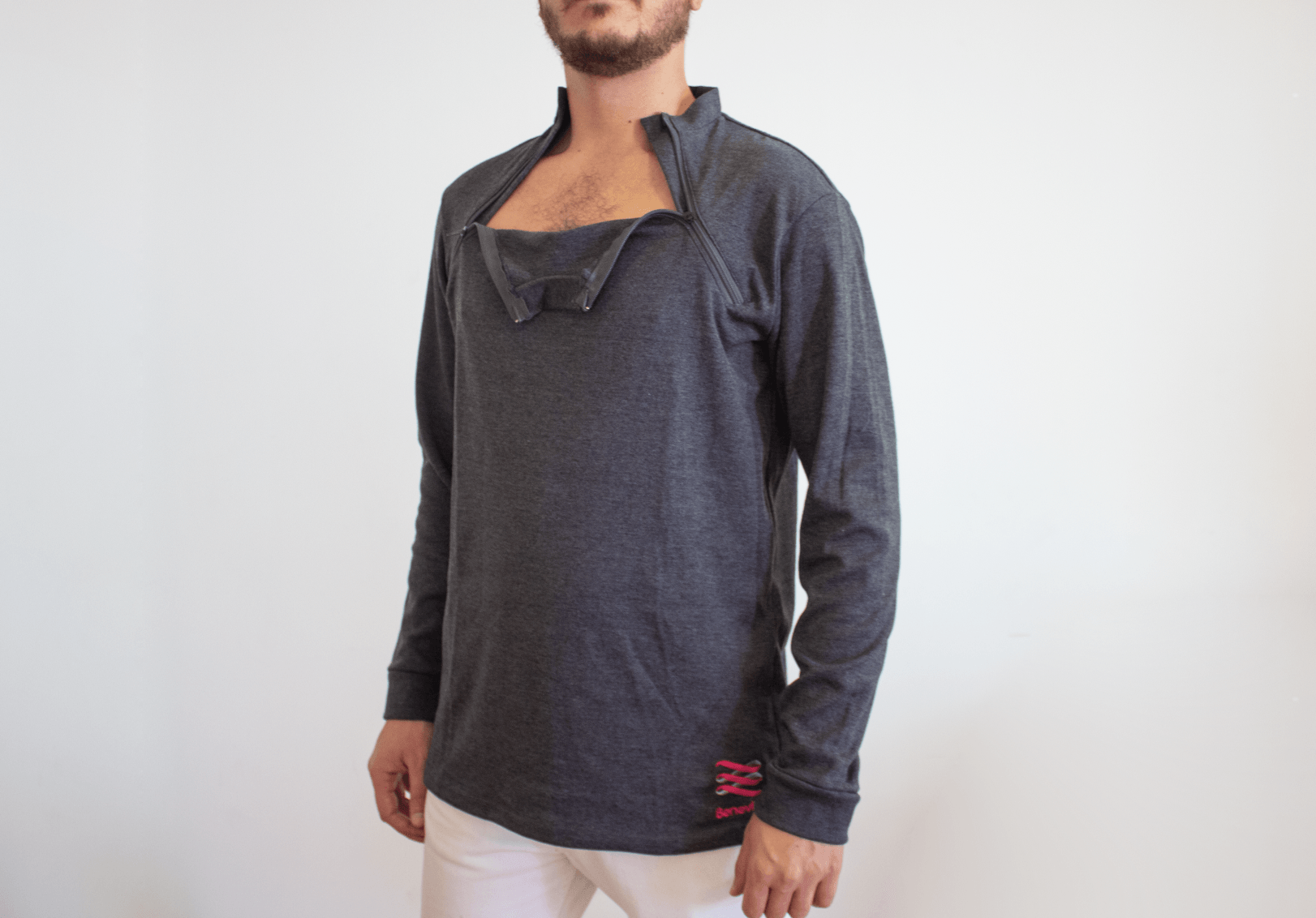 Sudadera con cierres ropa para paciente oncologia