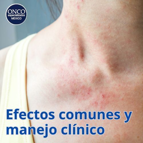 Cuello con erupción cutánea como efecto secundario.