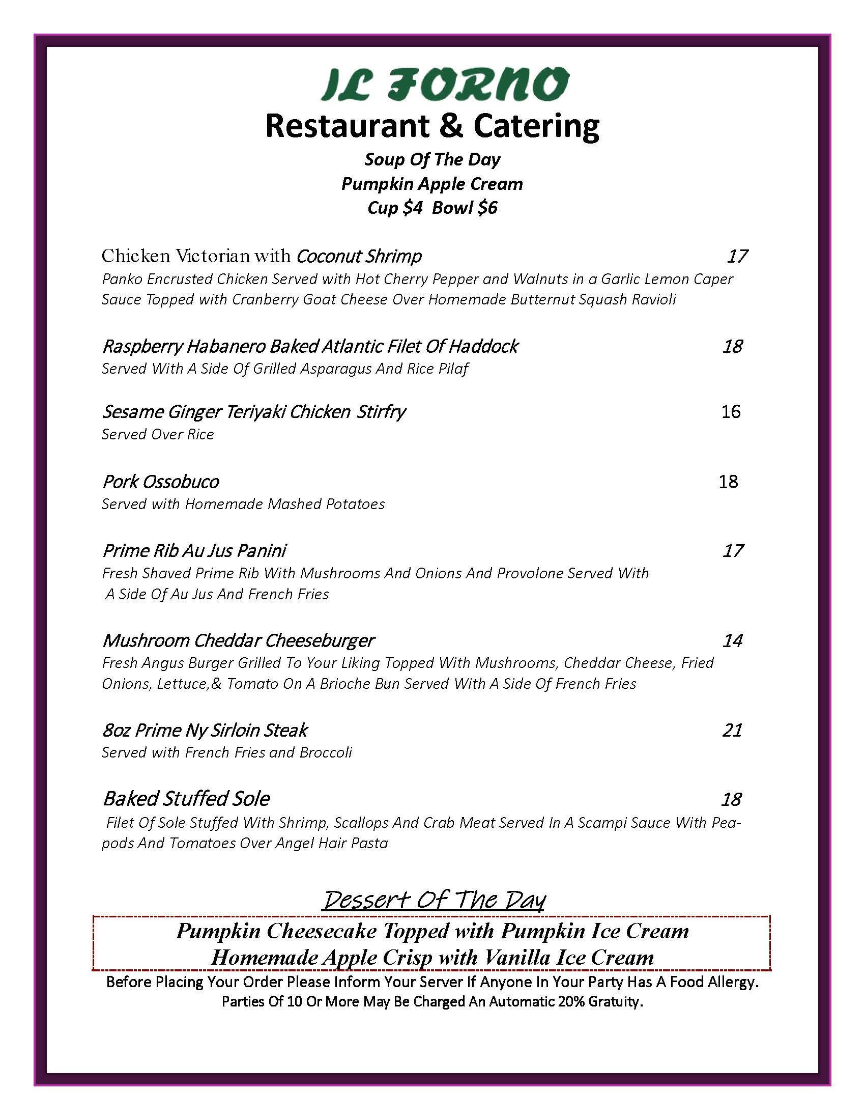 A menu for a restaurant that says `` feel good and keep warm ''