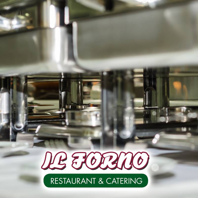 An ad for il forno restaurant and catering