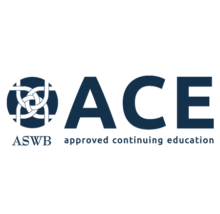 A logo for ace aswb approved continuing education.