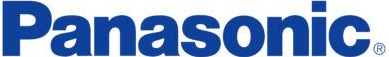 Panasonic logo in blue.