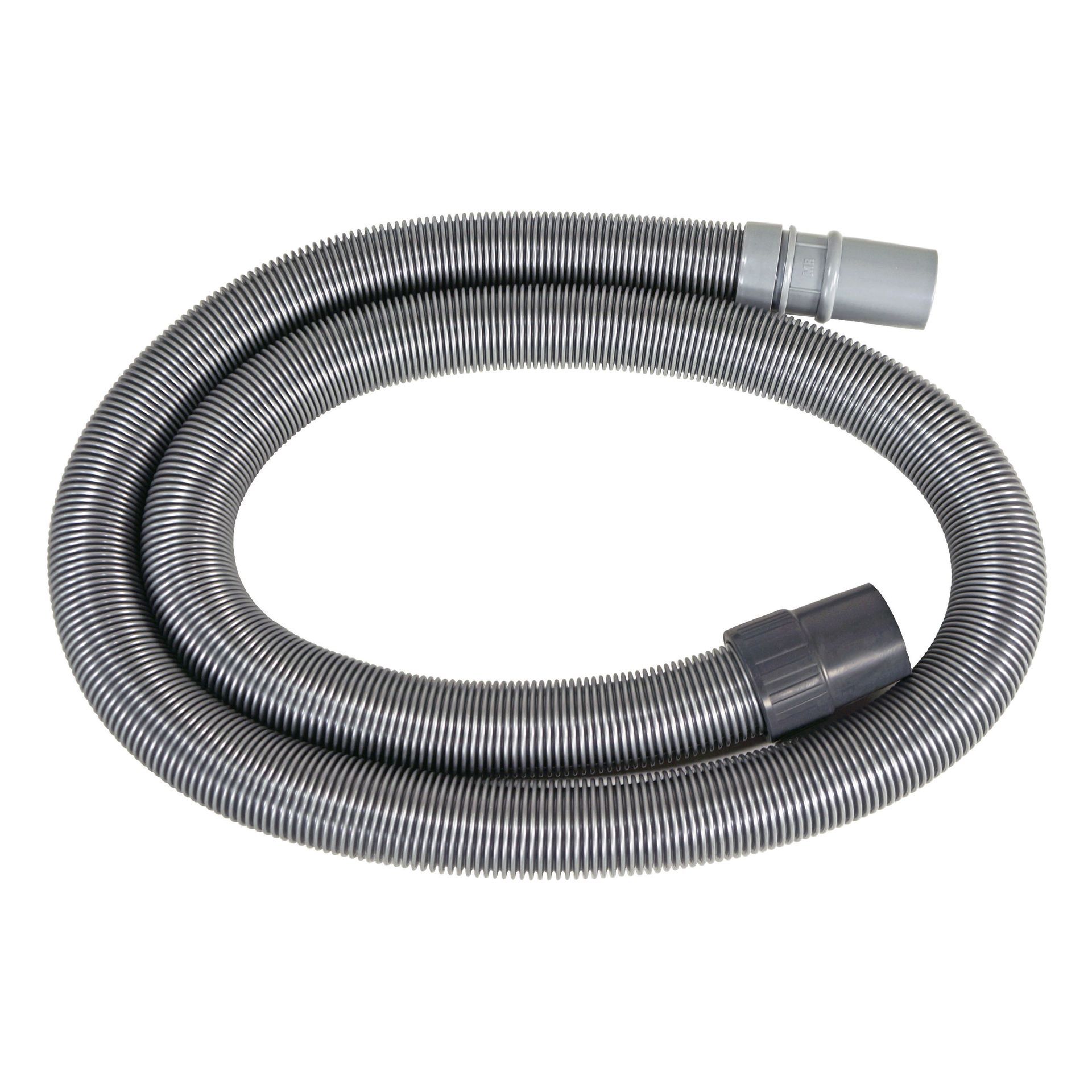 Corrugated, gray hose with gray connectors; likely a vacuum hose.