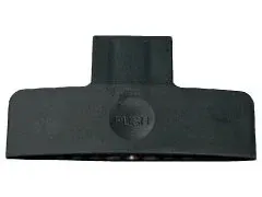 Dark gray plastic vacuum attachment with a 