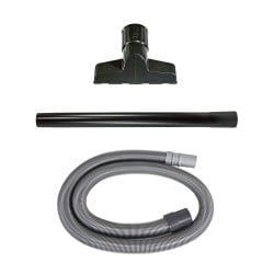 Vacuum cleaner attachments: hose, wand, and nozzle.