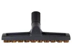 Vacuum cleaner brush head with bristles, dark grey plastic.