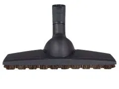 Black vacuum cleaner brush attachment with bristles.
