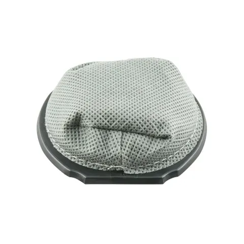 Gray vacuum cleaner filter with a mesh texture and a black border.