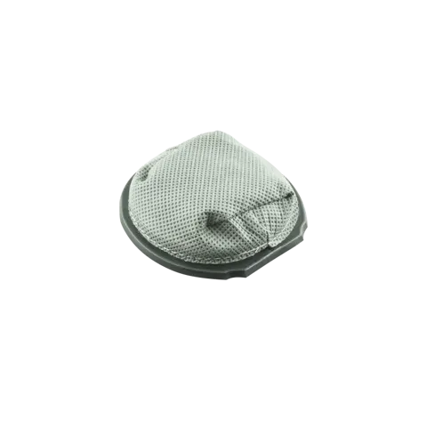 Gray vacuum cleaner filter with a mesh texture and a black border.