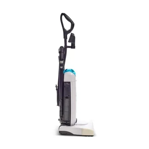 Gray and white Simplicity vacuum cleaner.