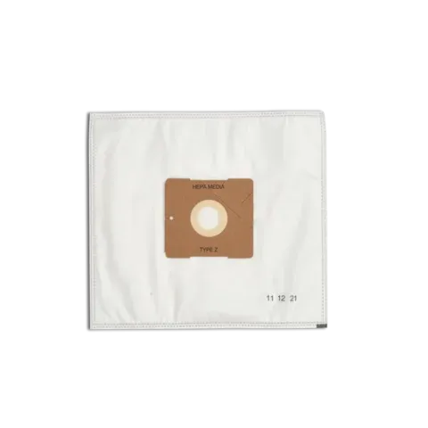 White vacuum cleaner bag with brown cardboard insert.