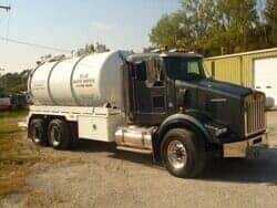 A truck that is used for septic pumping services in Clay County, MO