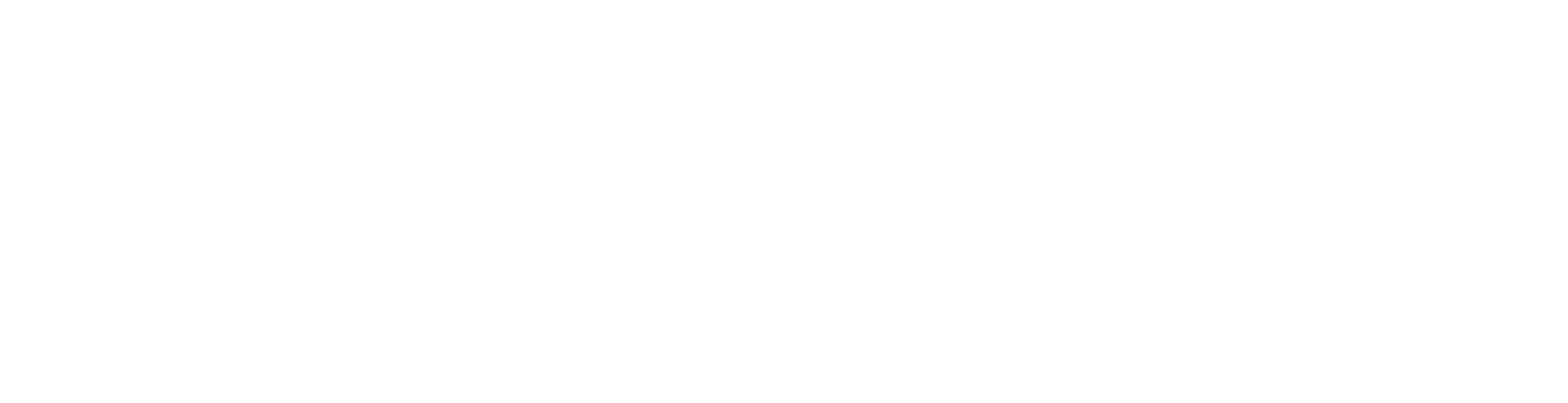 White logo on a white background.