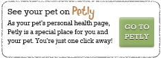 A sign that says see your pet on petly as your pet 's personal health page