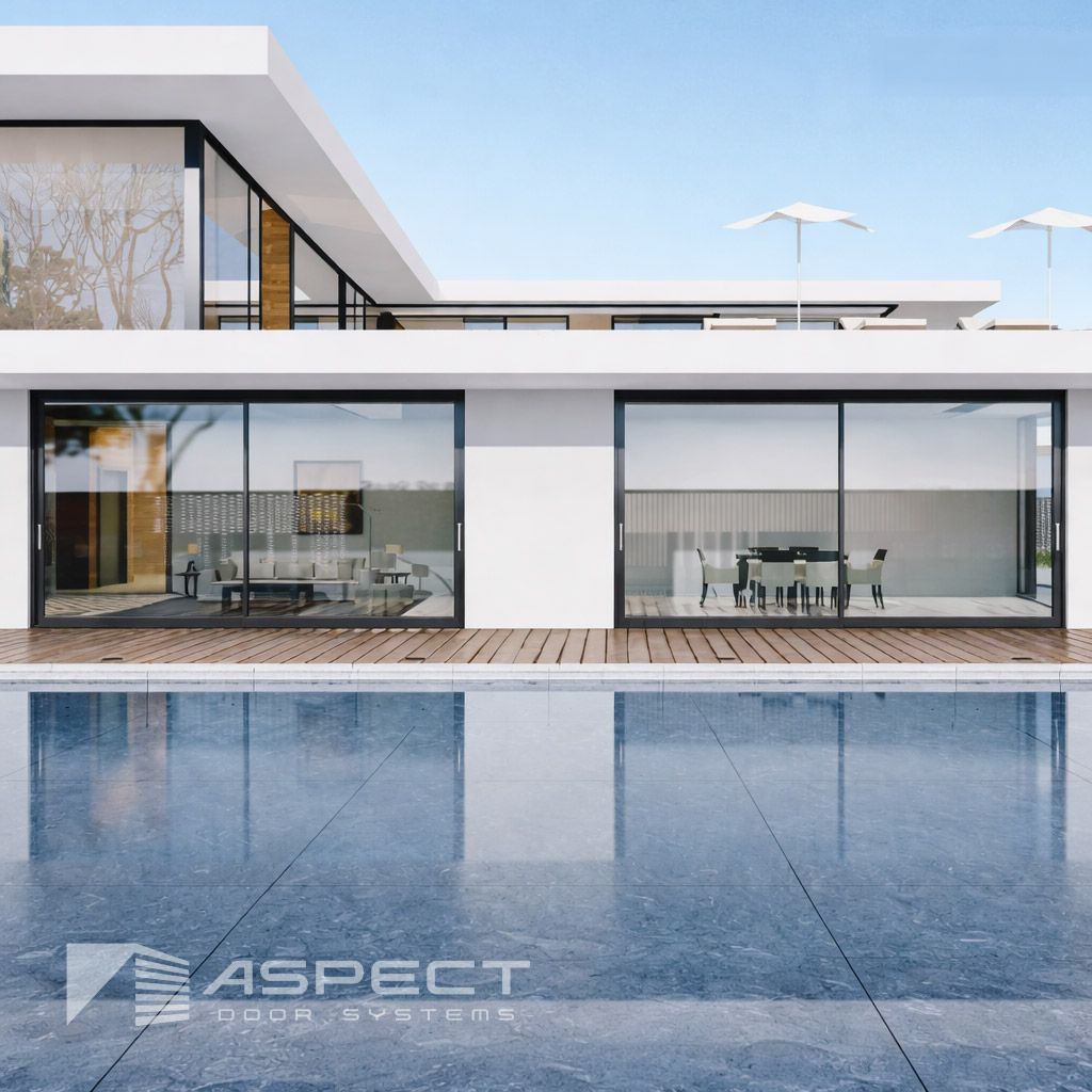 Modern home with large windows overlooking a pool — Lennox Build In Lennox Head, NSW