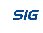 A blue sig logo on a white background.