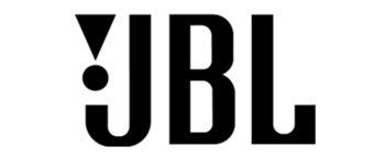the jbl logo is black and white on a white background .
