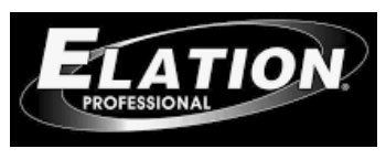 a black and white logo for elation professional on a black background .