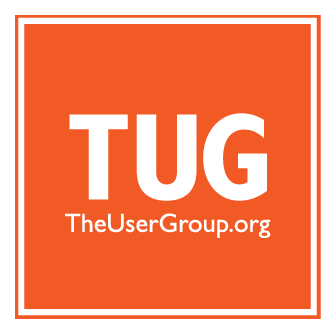 TUG logo: white text