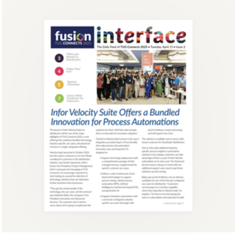 The front page of the fusion interface newsletter for Monday, April 15