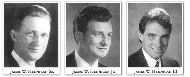 A black and white photo of three men named james w. henson jr.