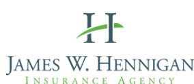The logo for amber pillsbury insurance is blue and white.