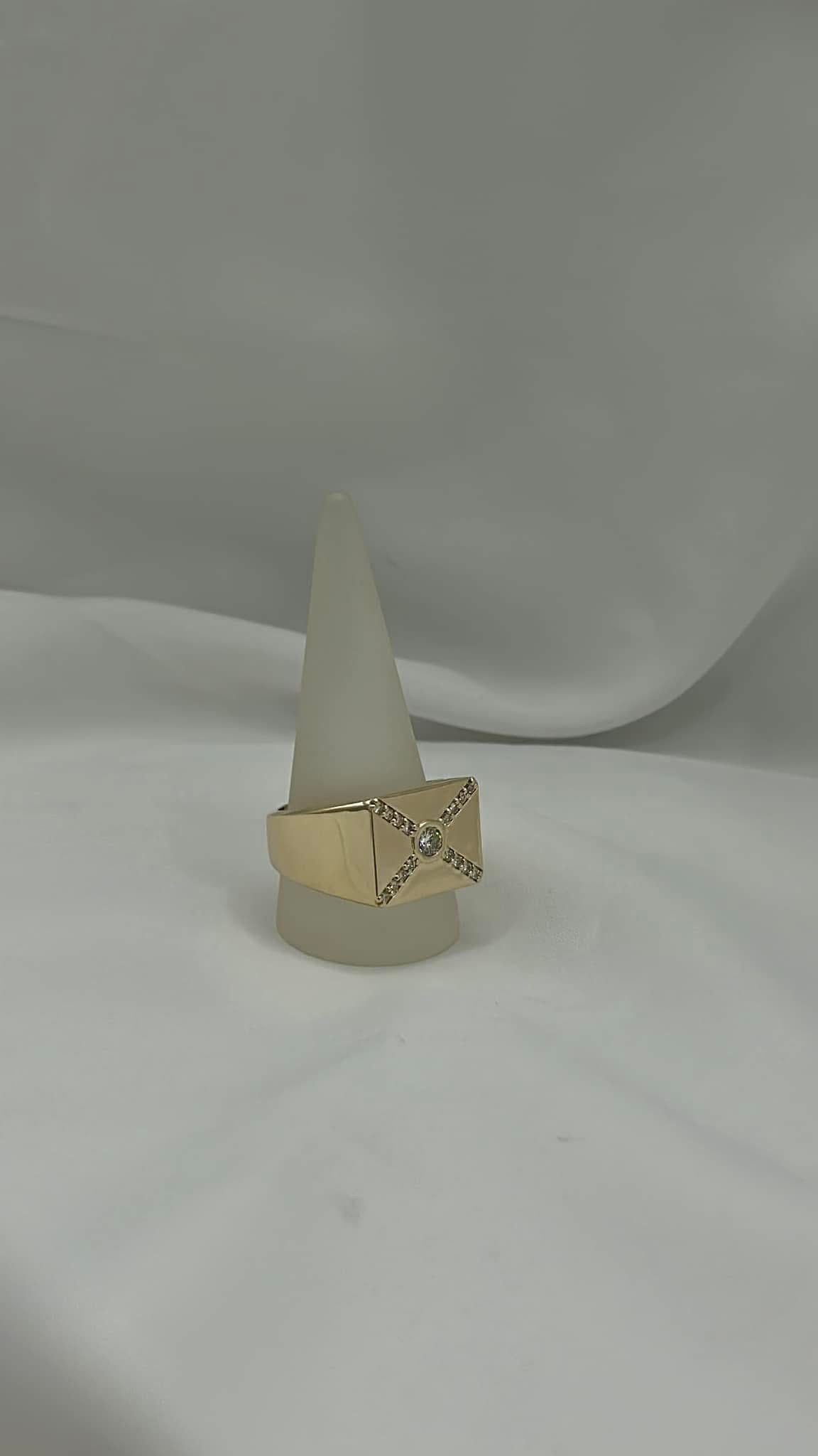 Gents custom bezel ring.