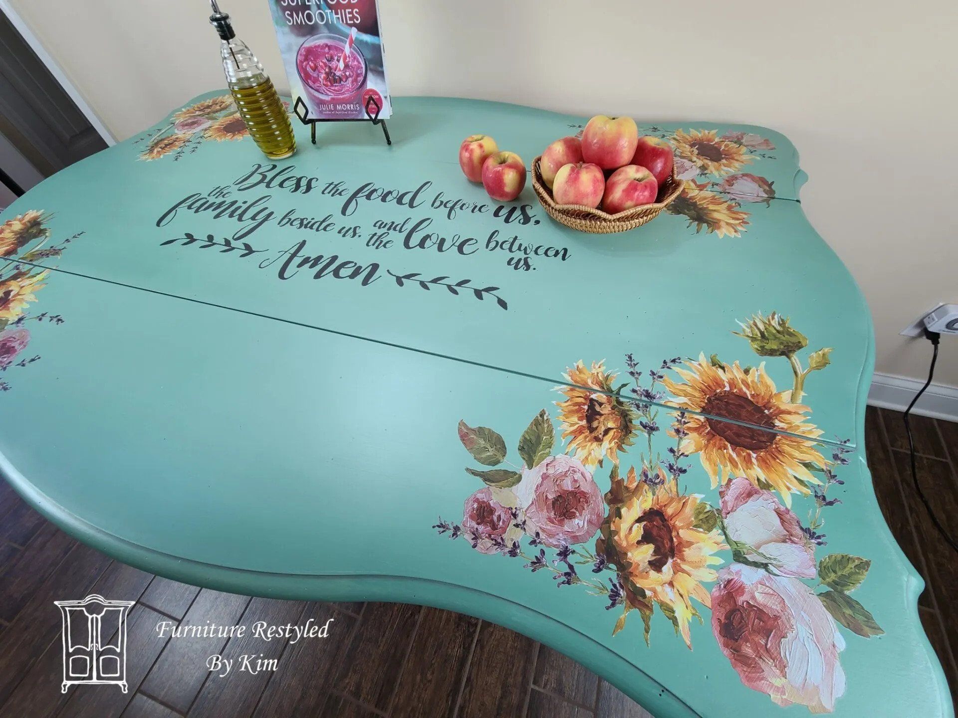 Mint Farmhouse Kitchen Island