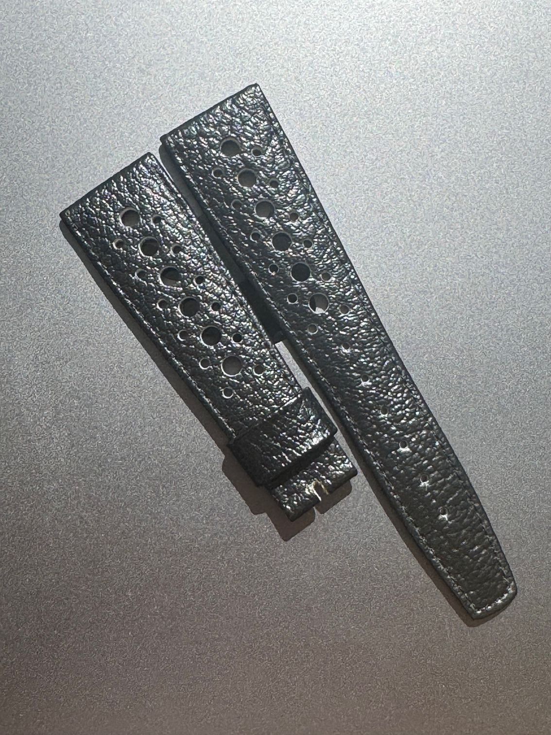 Heuer Corfam 22mm Monaco