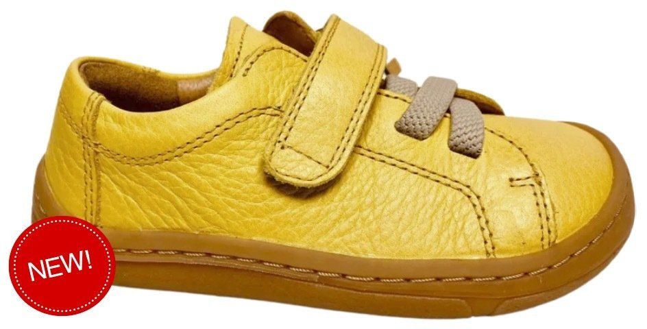 Comfy ‘barefoot’ shoe in luscious lemon leather.