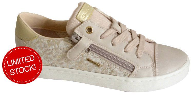 Light pink slim-fitting animal print trainer from The Pied Piper Dumfries