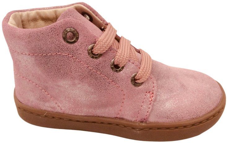 Pink shimmer nubuck lacing boot from The Pied Piper Dumfries