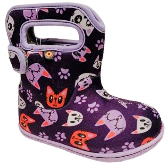 Pretty Lilac Cat waterproof Girls boot from The Pied Piper Dumfries