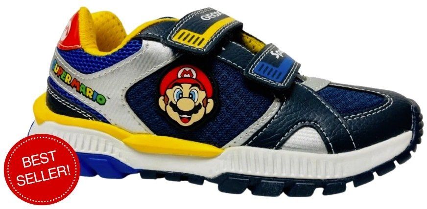 Super Mario trainer in blue and gold from The Pied Piper Dumfries