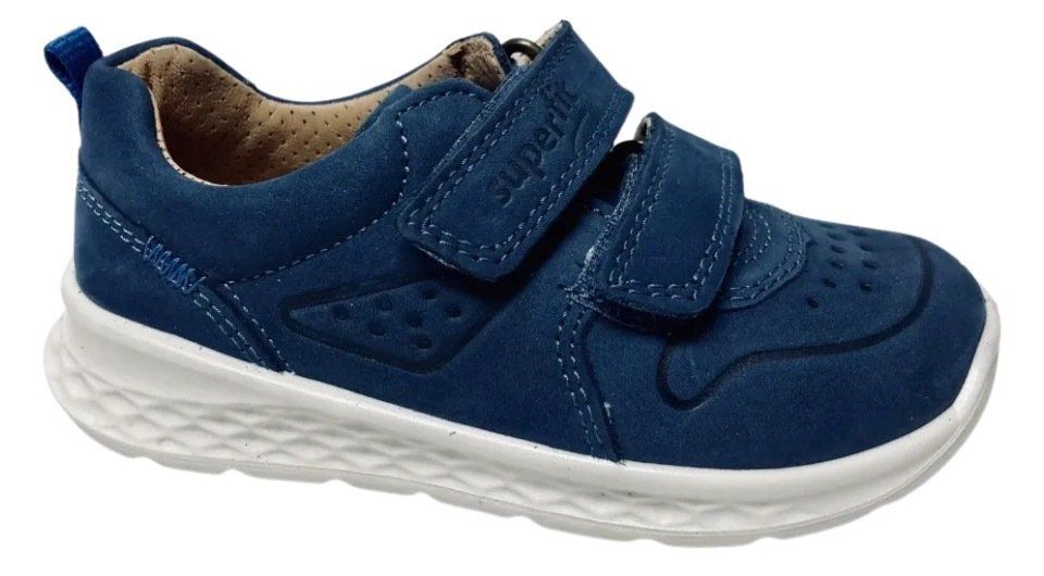 Super light and flexible trainer in mid blue leather from Pied Piper Dumfries
