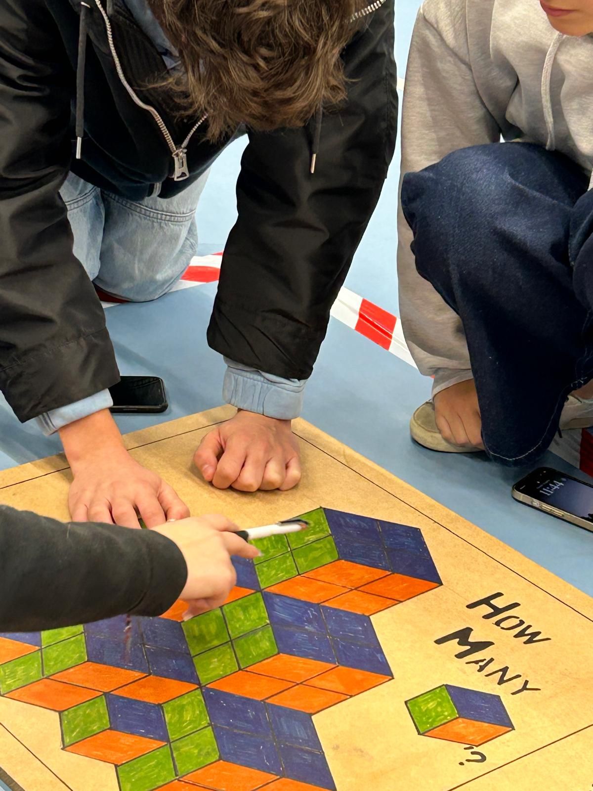 A group of people are playing a game called flow many