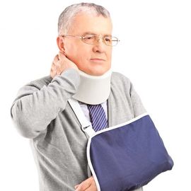 Injured man in neck brace