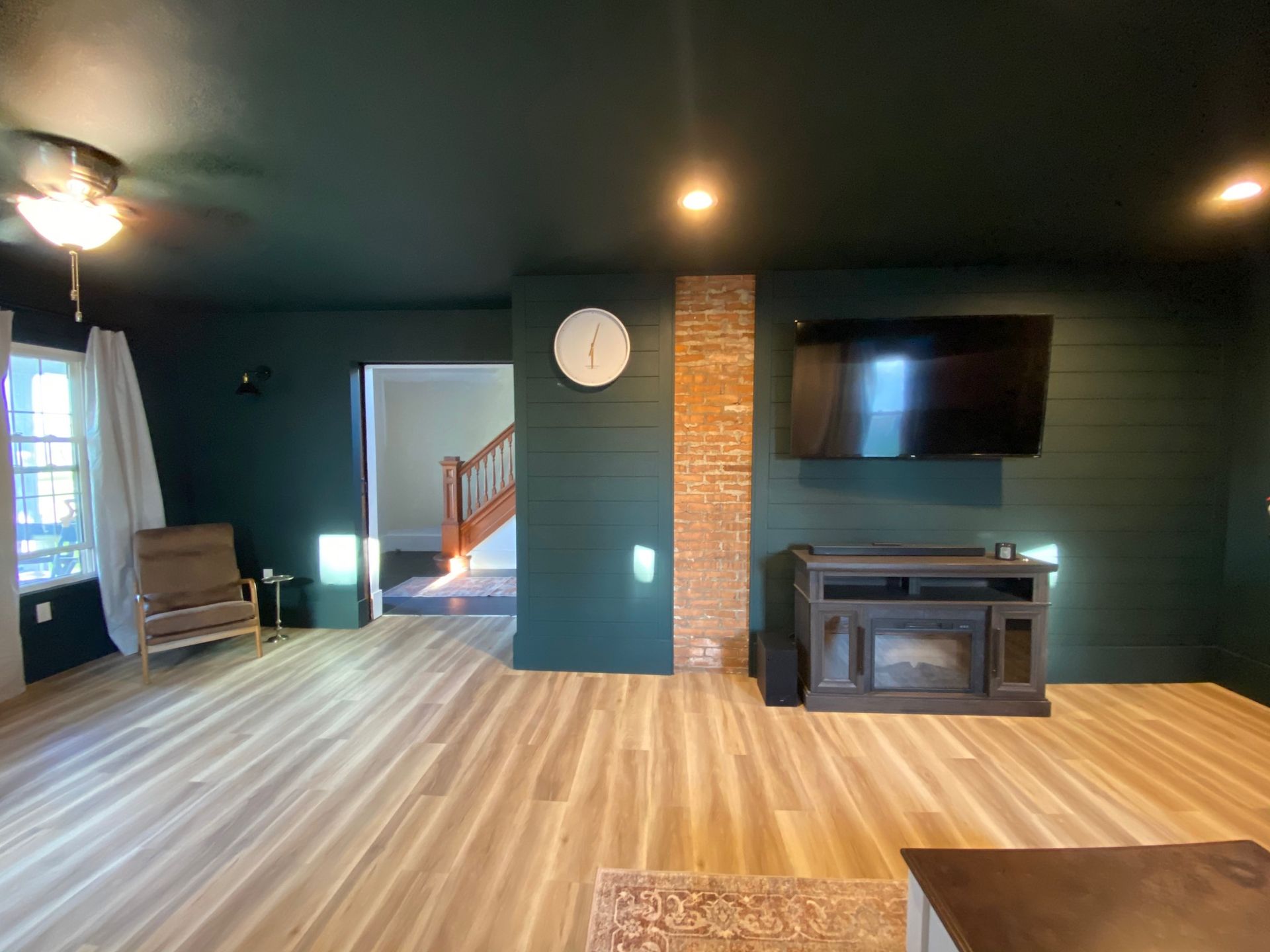 Exposed Fireplace in 100 year old farmhouse