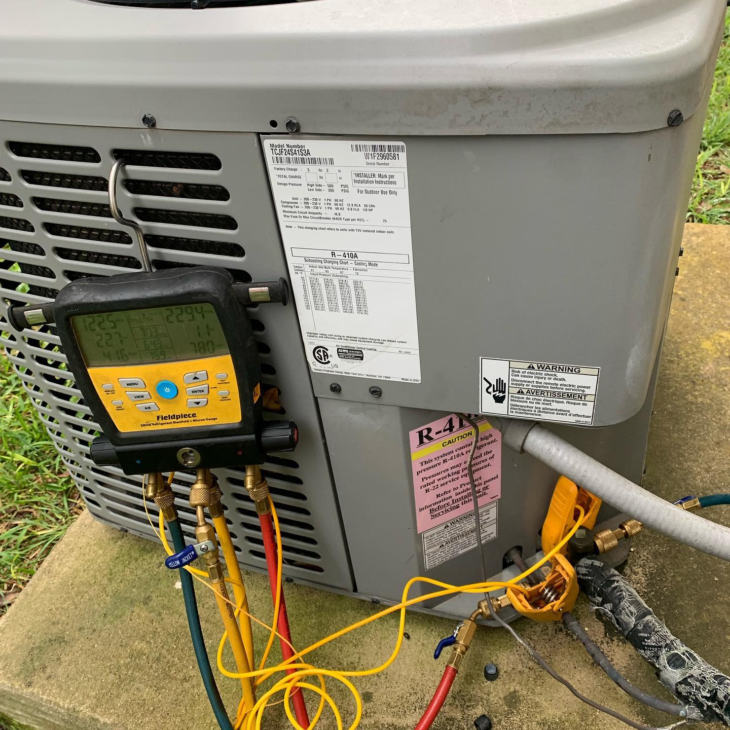 Up close view of an air conditioner