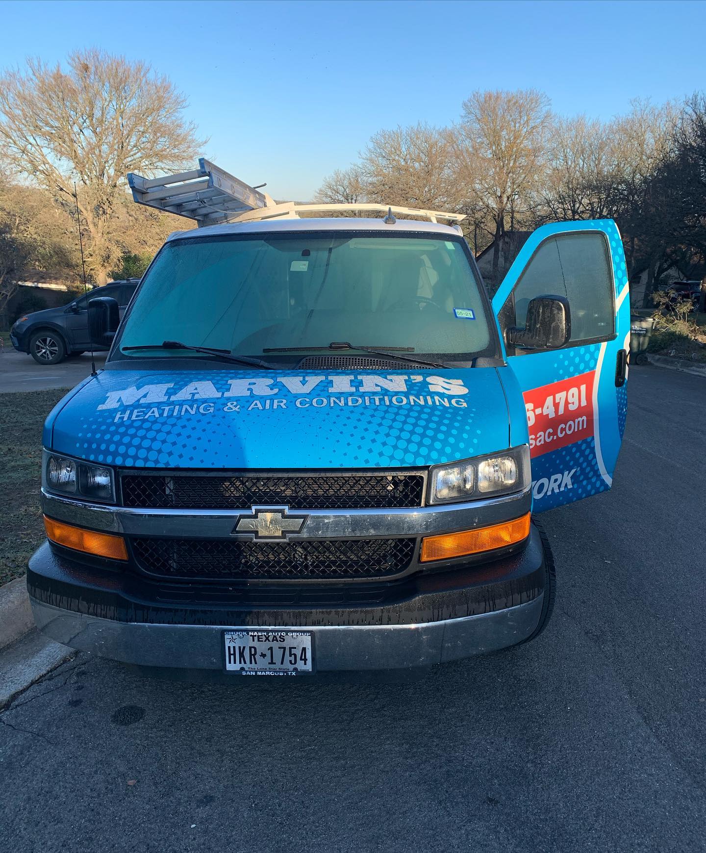 Marvin's Heating & Air Conditioning on their way to repair a heater