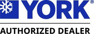 YORK authorized dealer logo with blue snowflake icon and black text