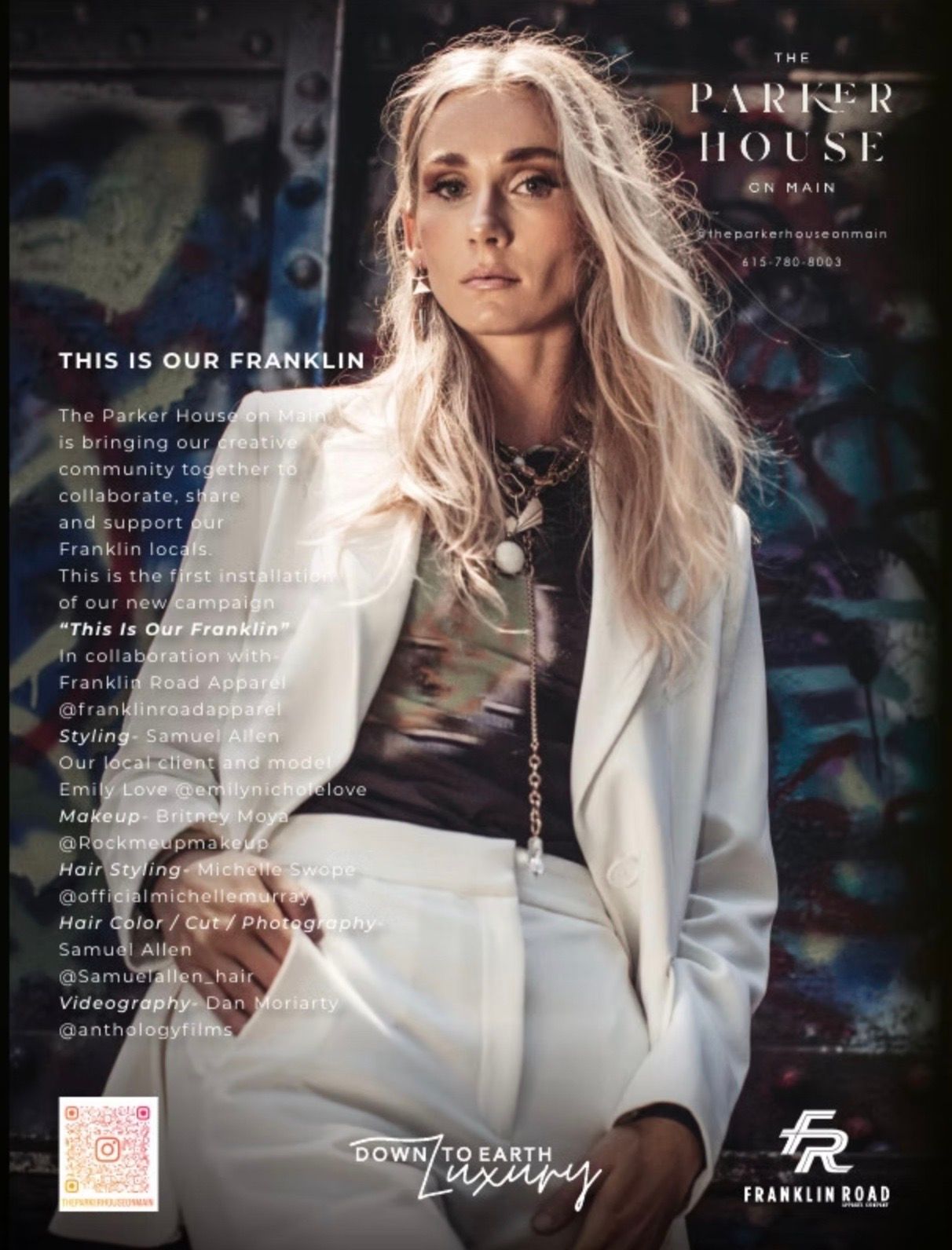 Woman in white suit, The Parker House ad.