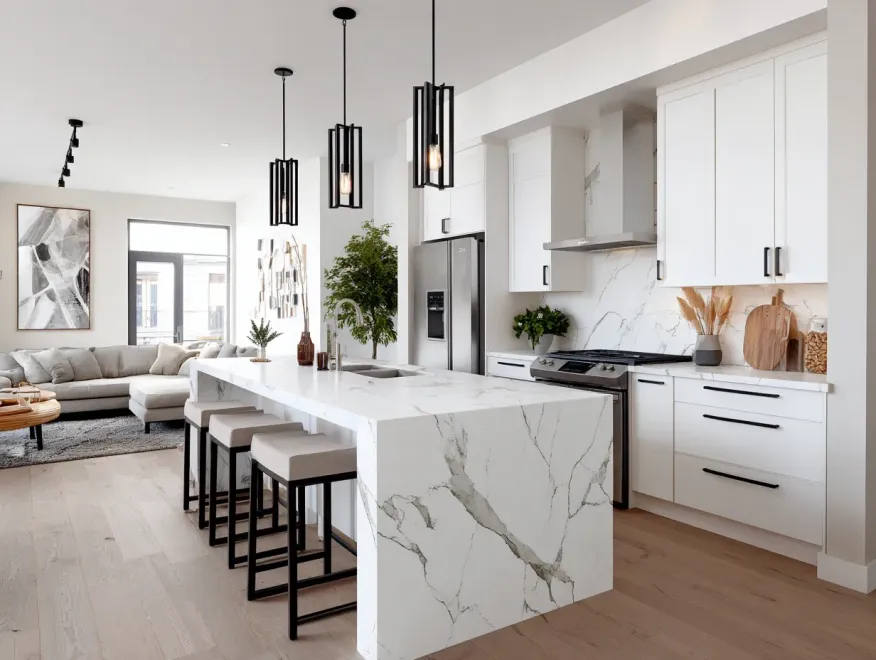 Kitsilano kitchen remodeling project in Vancouver featuring modern cabinetry, quartz countertops, farmhouse sinks, custom backsplash, LED lighting upgrades, and licensed kitchen renovation contractors specializing in Kitsilano home renovations.