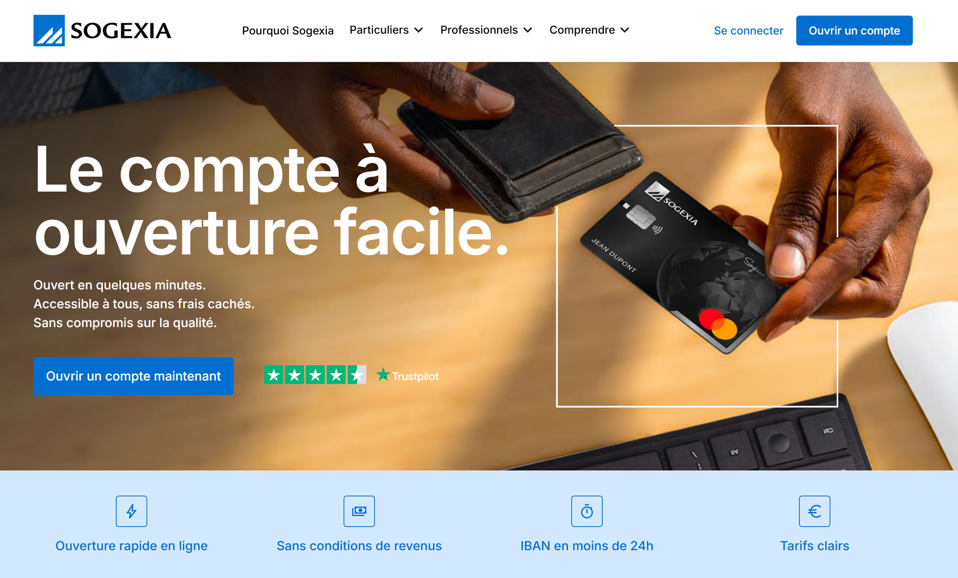 Ouvrez un compte professionnel ou personnel chez SOGEXIA.