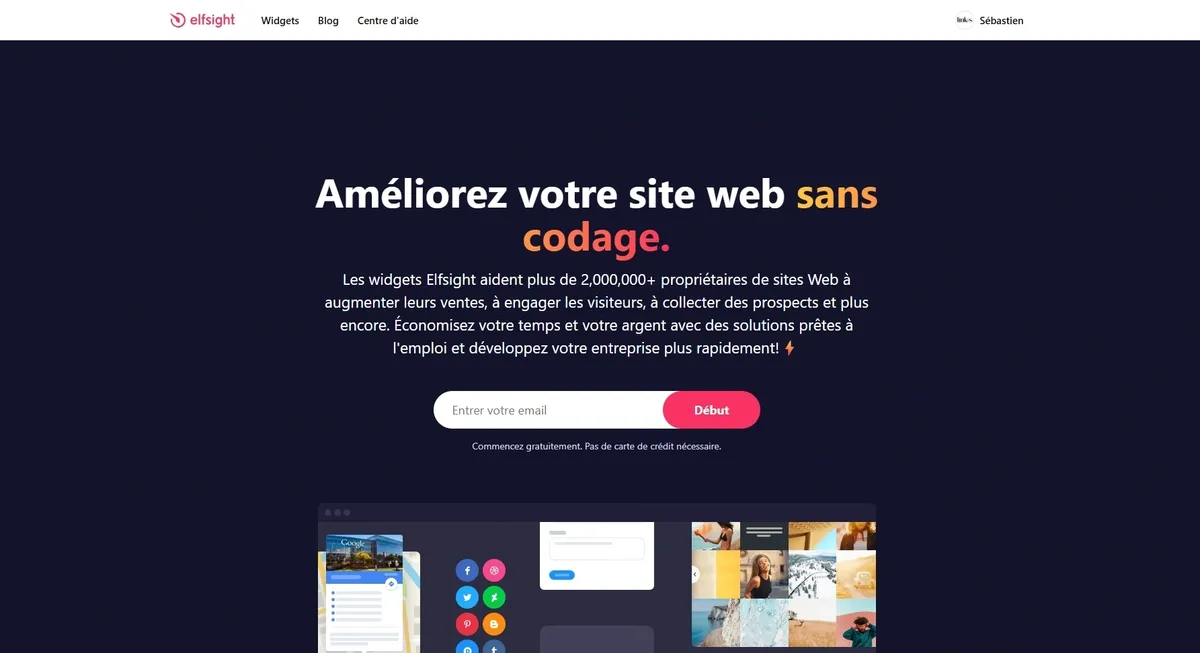 Ajouter des widgets à votre site internet professionnel.