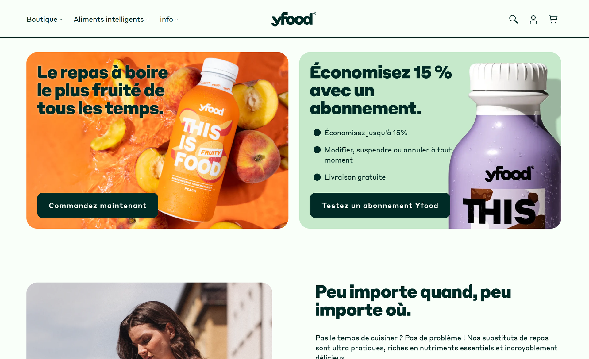 Une boisson-repas équilibrée, parfaite et moderne : Yfood.